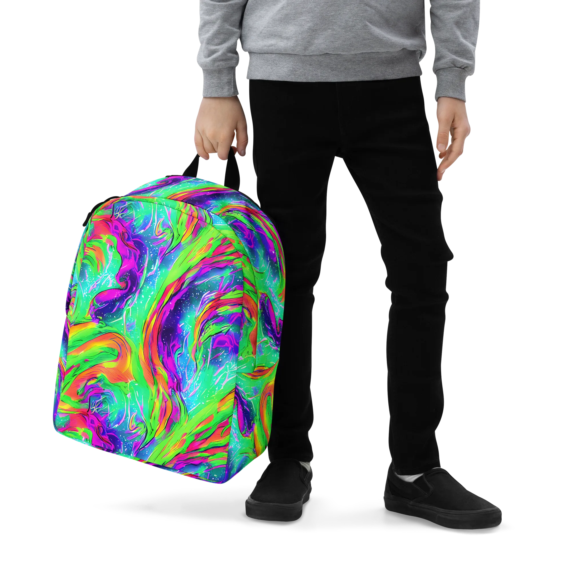 Ultraviolet Splash on Minimalist Backpack — Zoomed-in