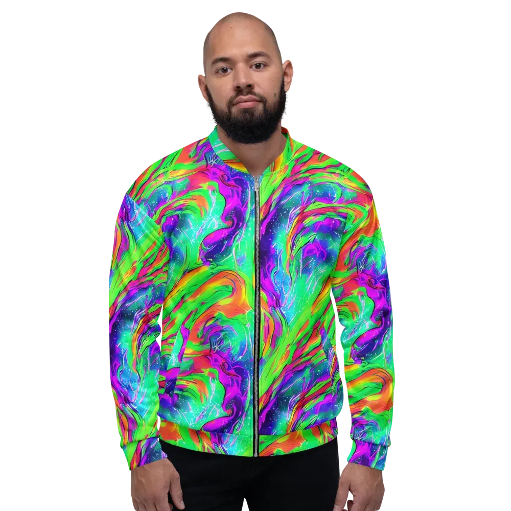 Ultraviolet Splash on Bomber Jacket — Front