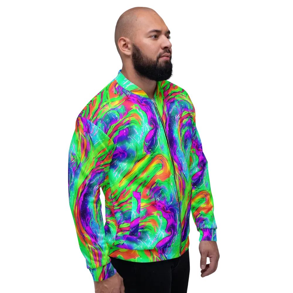 Ultraviolet Splash on Bomber Jacket — Right