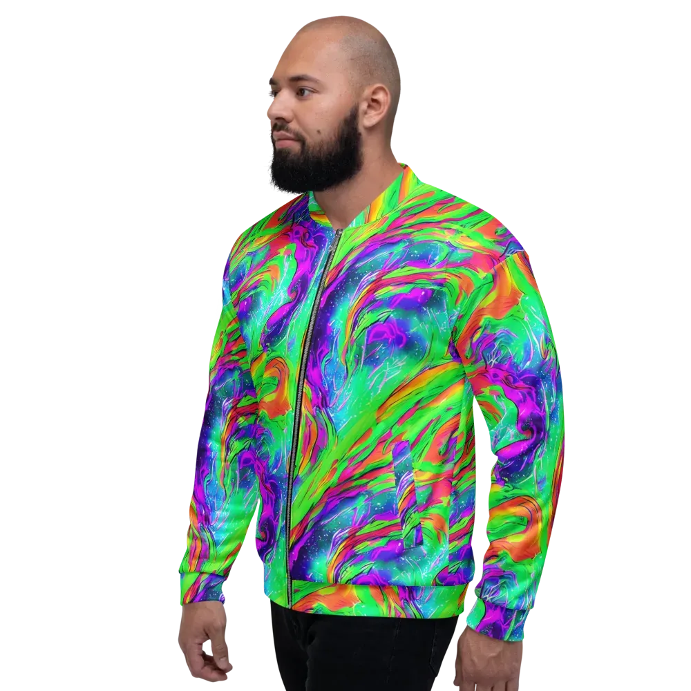 Ultraviolet Splash on Bomber Jacket — Left
