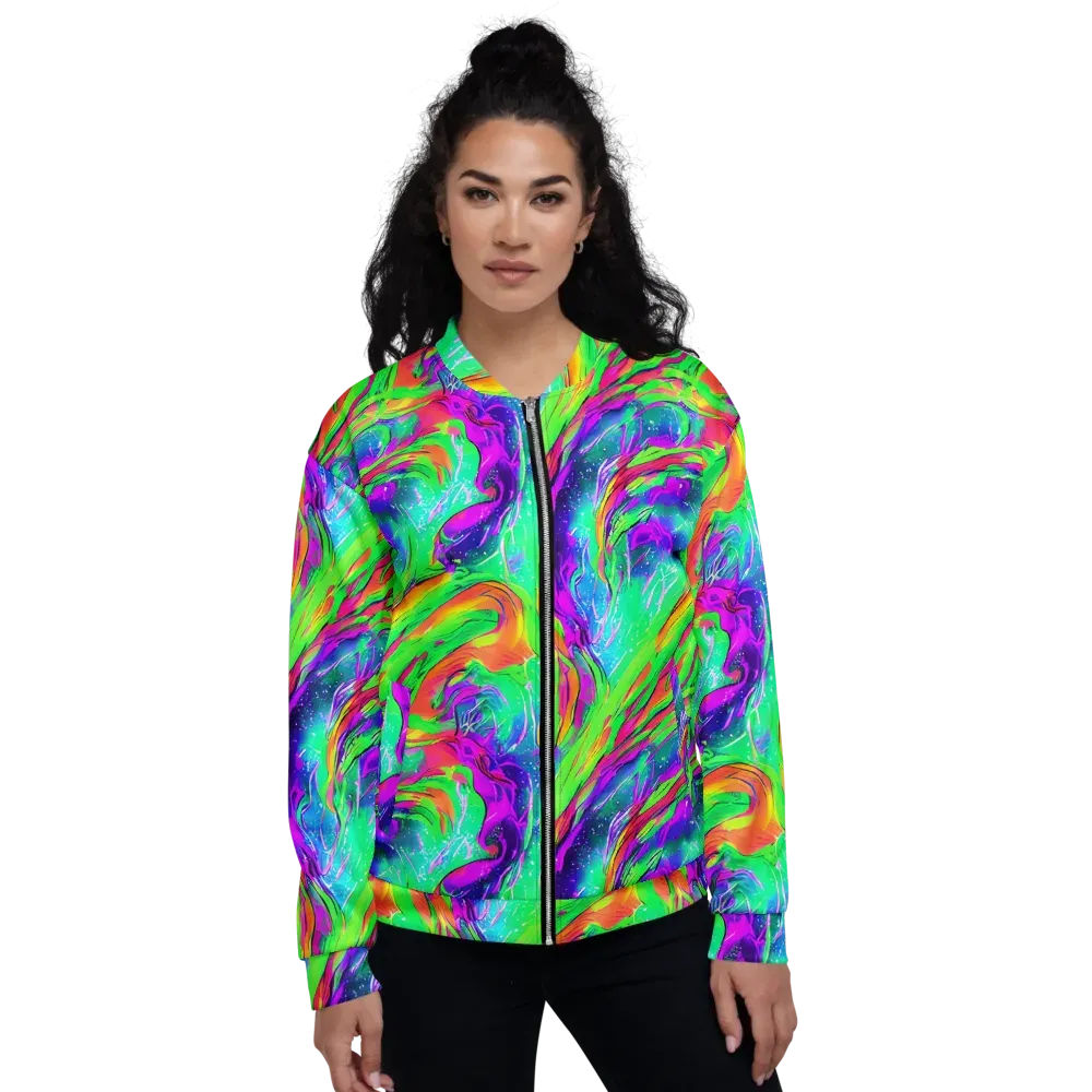 Ultraviolet Splash on Bomber Jacket — Front
