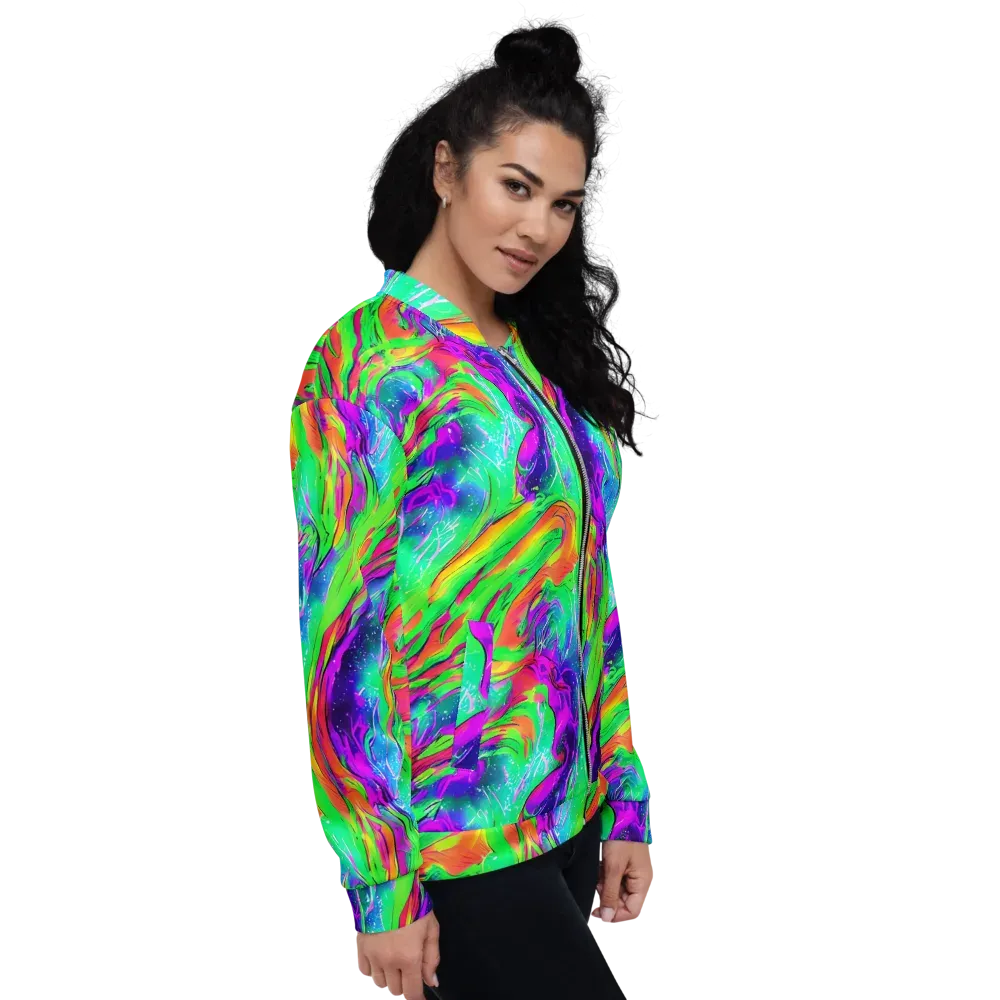 Ultraviolet Splash on Bomber Jacket — Right