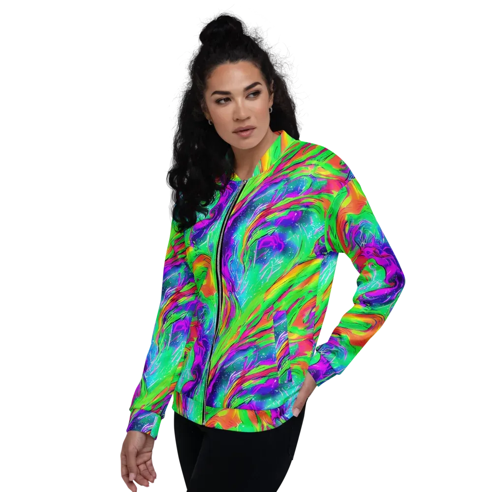Ultraviolet Splash on Bomber Jacket — Left