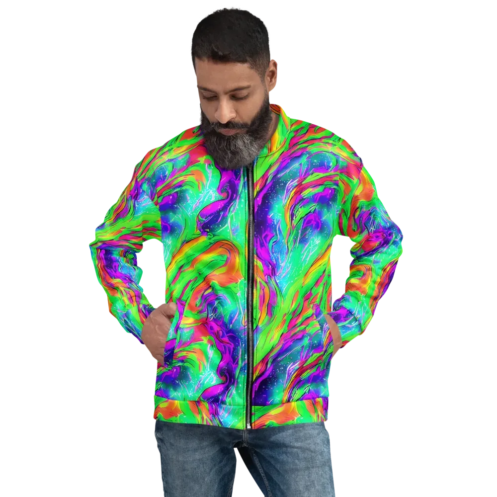 Ultraviolet Splash on Bomber Jacket — Front