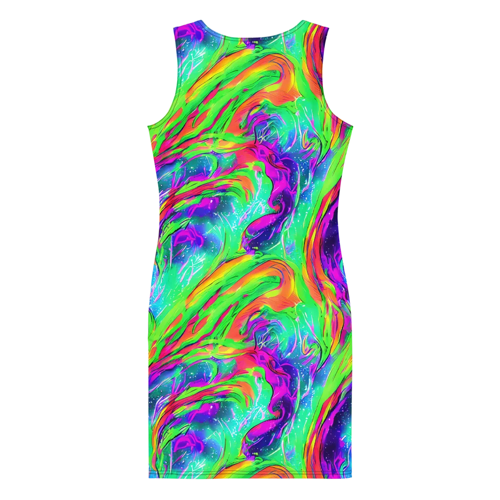 Ultraviolet Splash on Bodycon Dress — Back