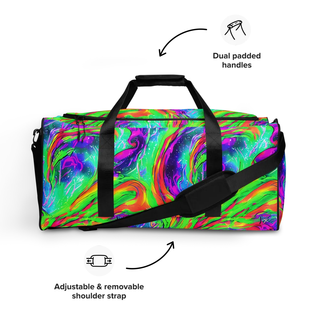 Ultraviolet Splash on Duffle Bag — Front