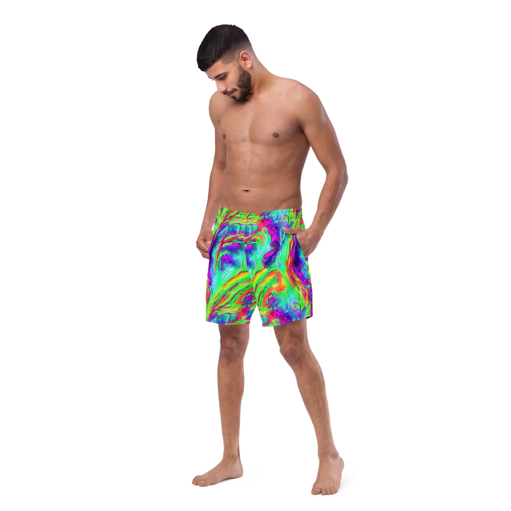 Ultraviolet Splash on Swim Trunks — Left Front