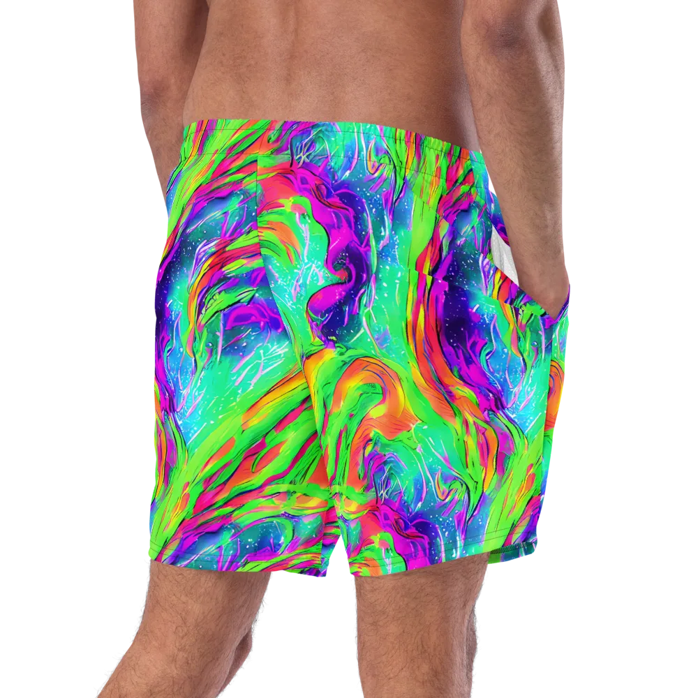 Ultraviolet Splash on Swim Trunks — Right Back