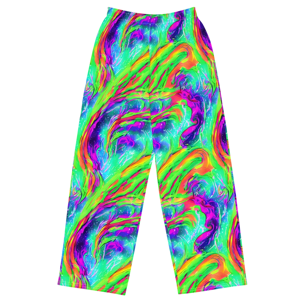 Ultraviolet Splash on Wide-Leg Pants — Front