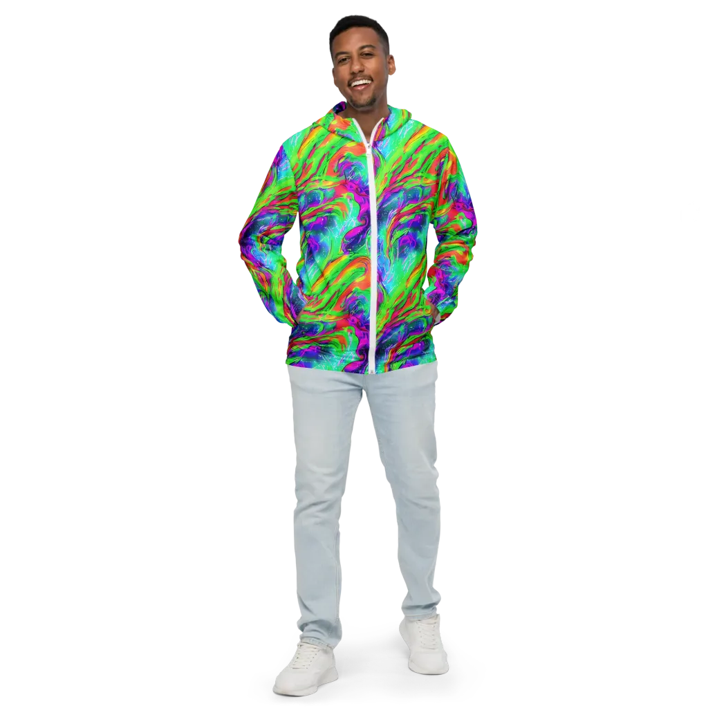 Ultraviolet Splash on Men's Windbreaker — Front