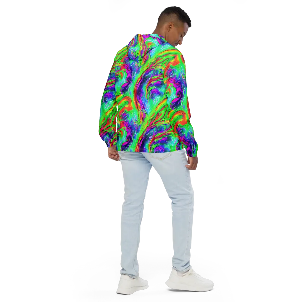 Ultraviolet Splash on Men's Windbreaker — Back