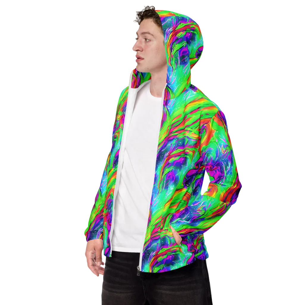 Ultraviolet Splash on Men's Windbreaker — Left Front