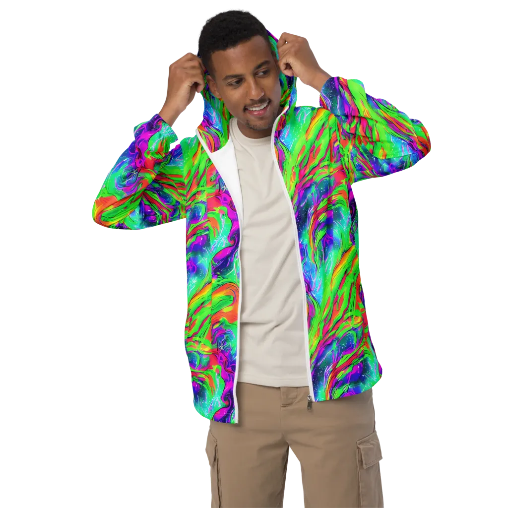 Ultraviolet Splash on Men's Windbreaker — Front