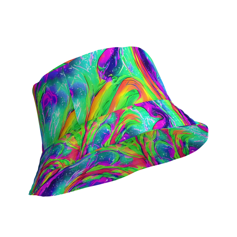 Ultraviolet Splash on Reversible Bucket Hat — Product details Outside
