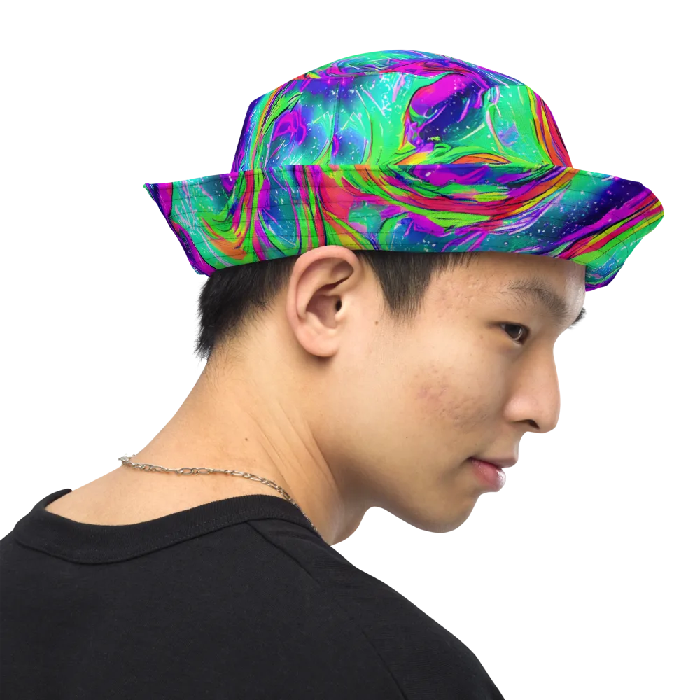 Ultraviolet Splash on Reversible Bucket Hat — Right Outside