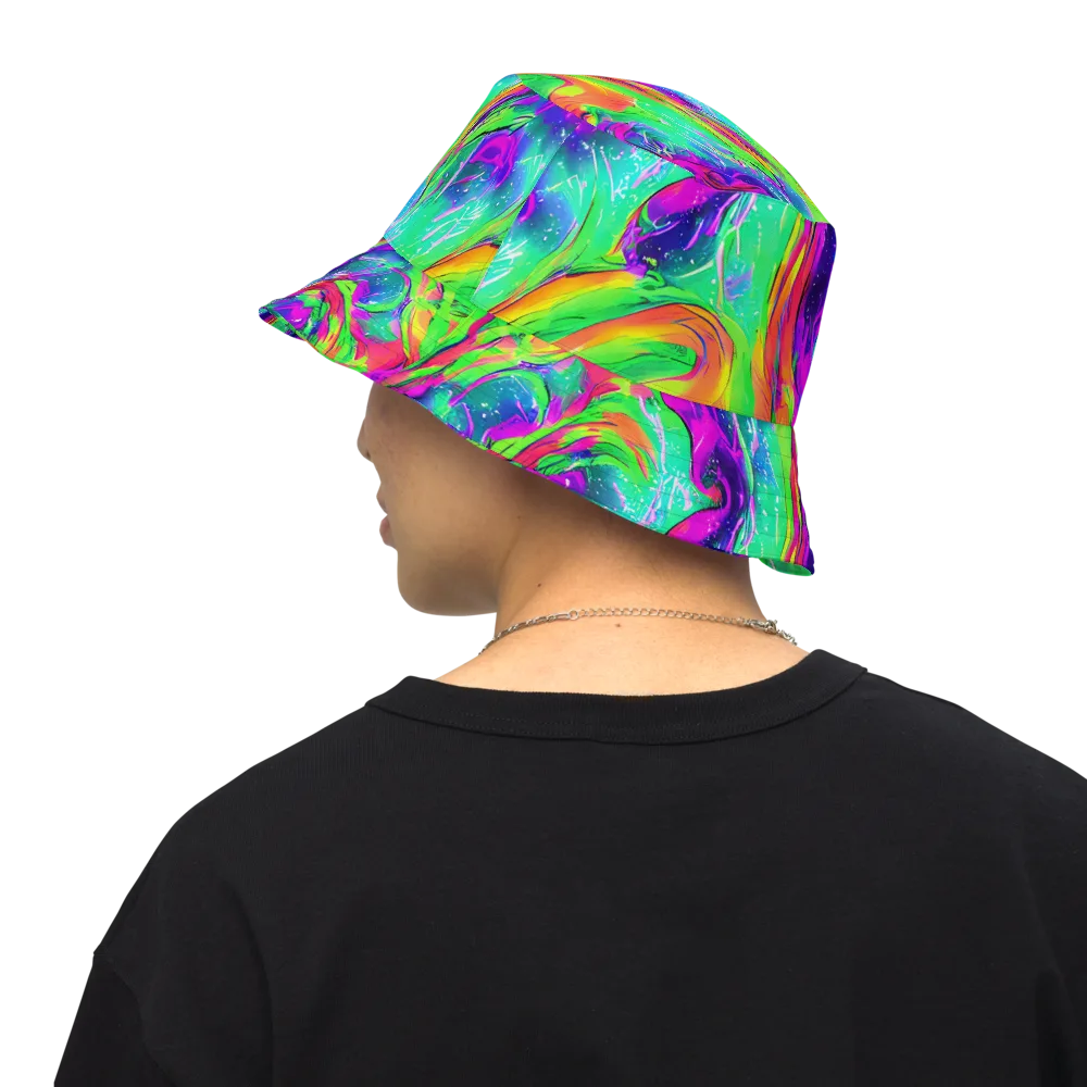 Ultraviolet Splash on Reversible Bucket Hat — Back Inside