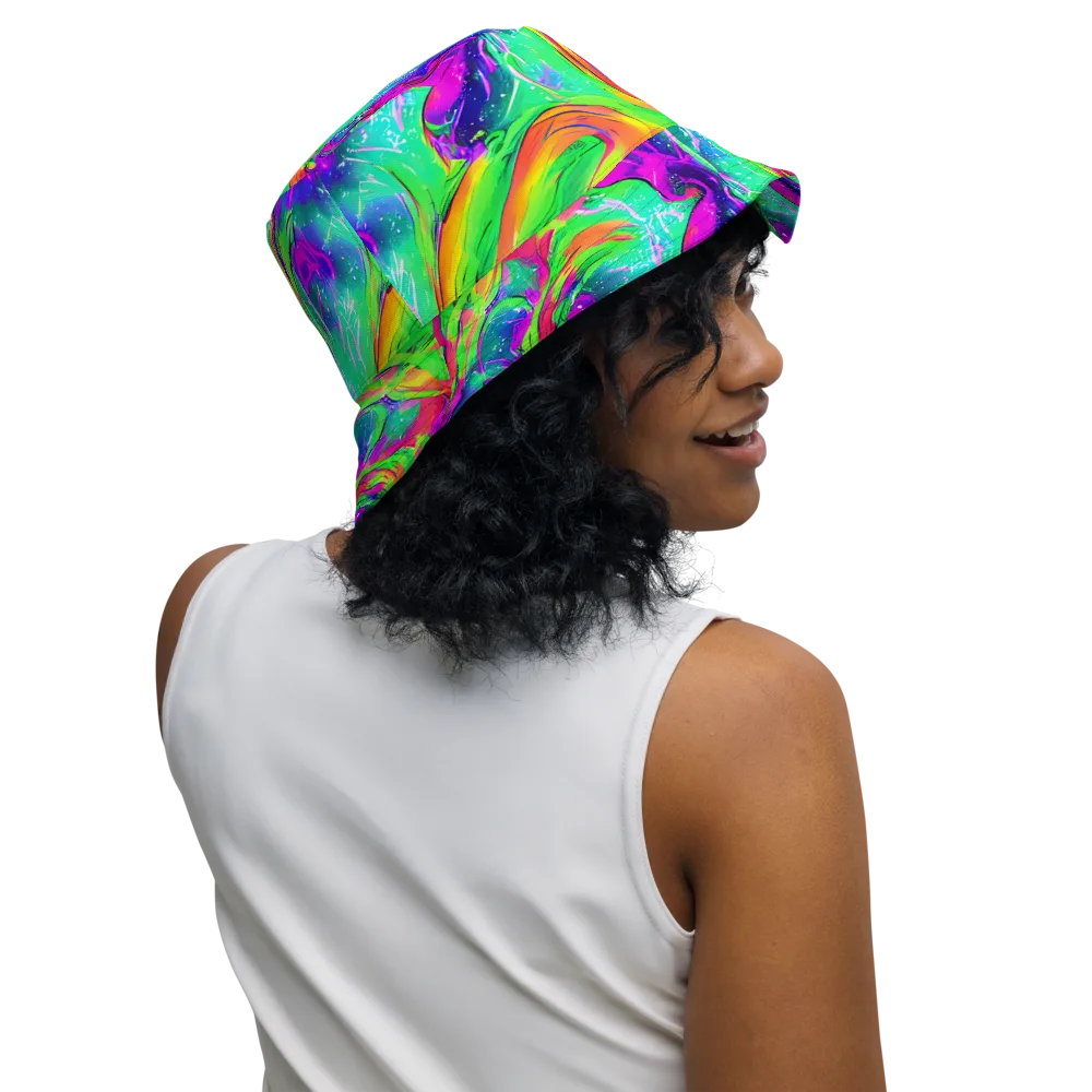 Ultraviolet Splash on Reversible Bucket Hat — Right Outside