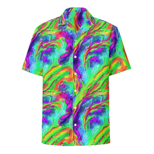 Ultraviolet Splash on a Button Shirt