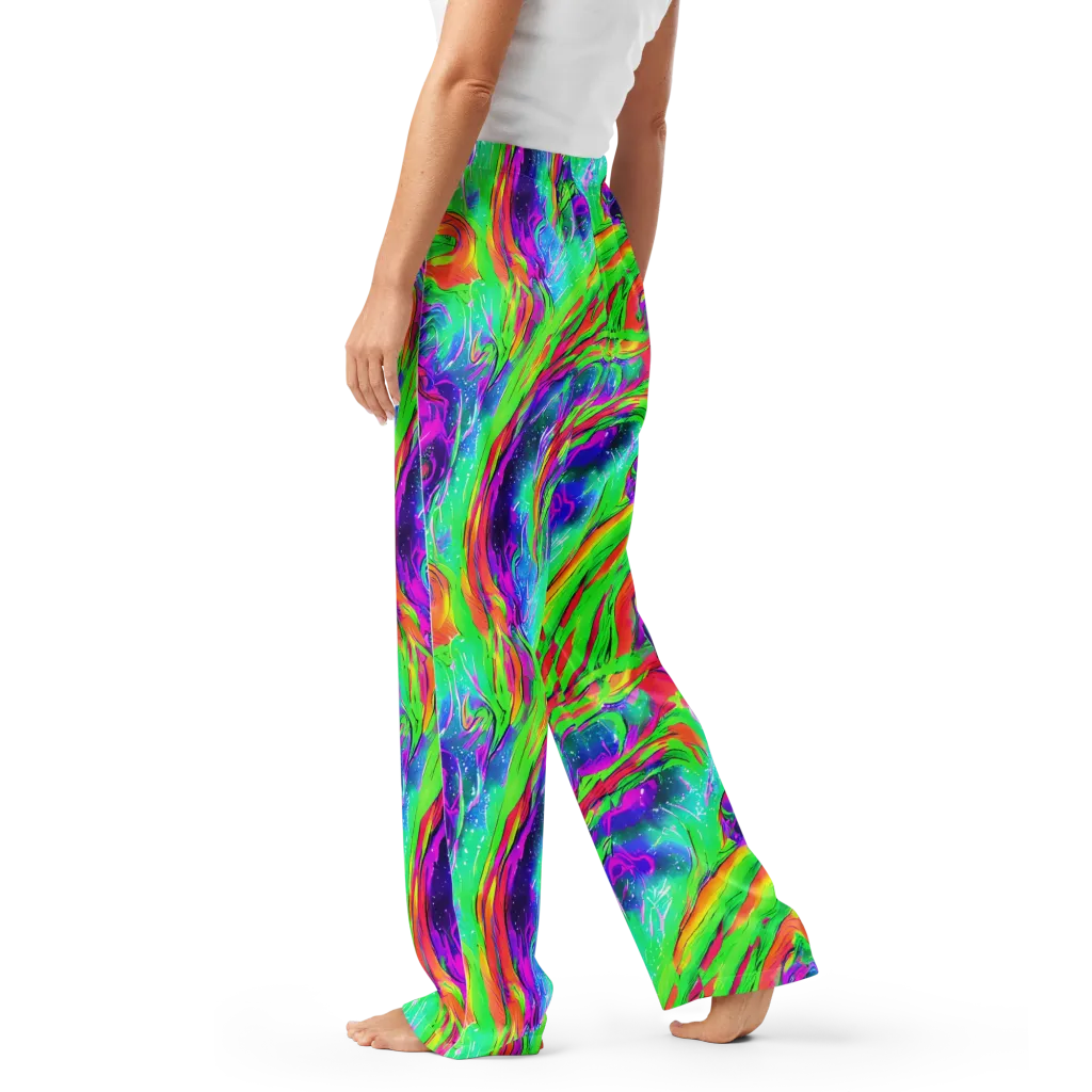 Ultraviolet Splash on Women's Pajama Pants — Left
