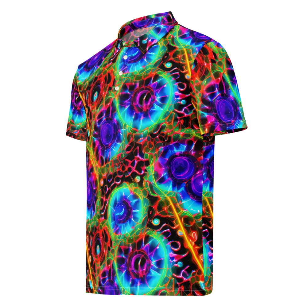 Neon Bloomstorm on Men's Slim Fit Polo Shirt — Left Front