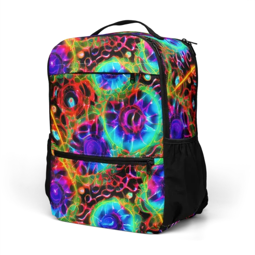 Neon Bloomstorm on a Utility Backpack