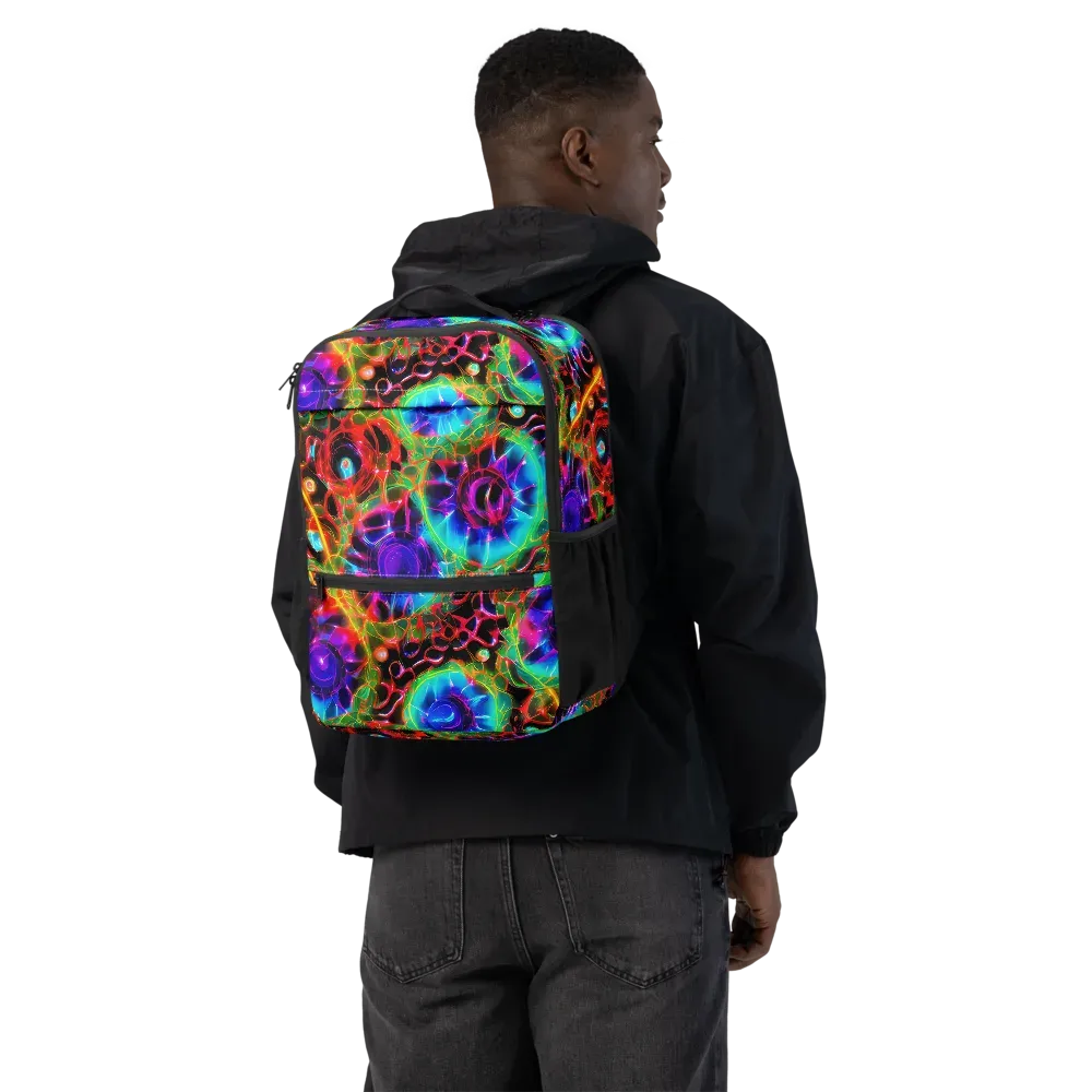 Neon Bloomstorm on Utility Backpack — Back