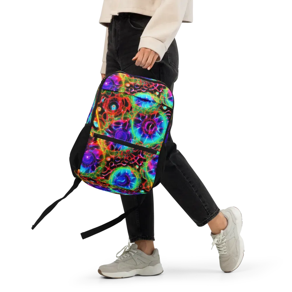 Neon Bloomstorm on Utility Backpack — Front