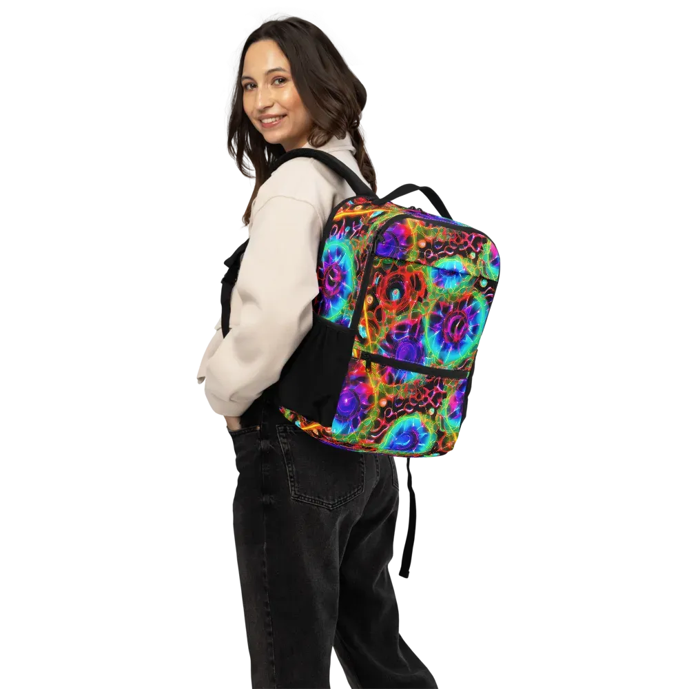 Neon Bloomstorm on Utility Backpack — Back