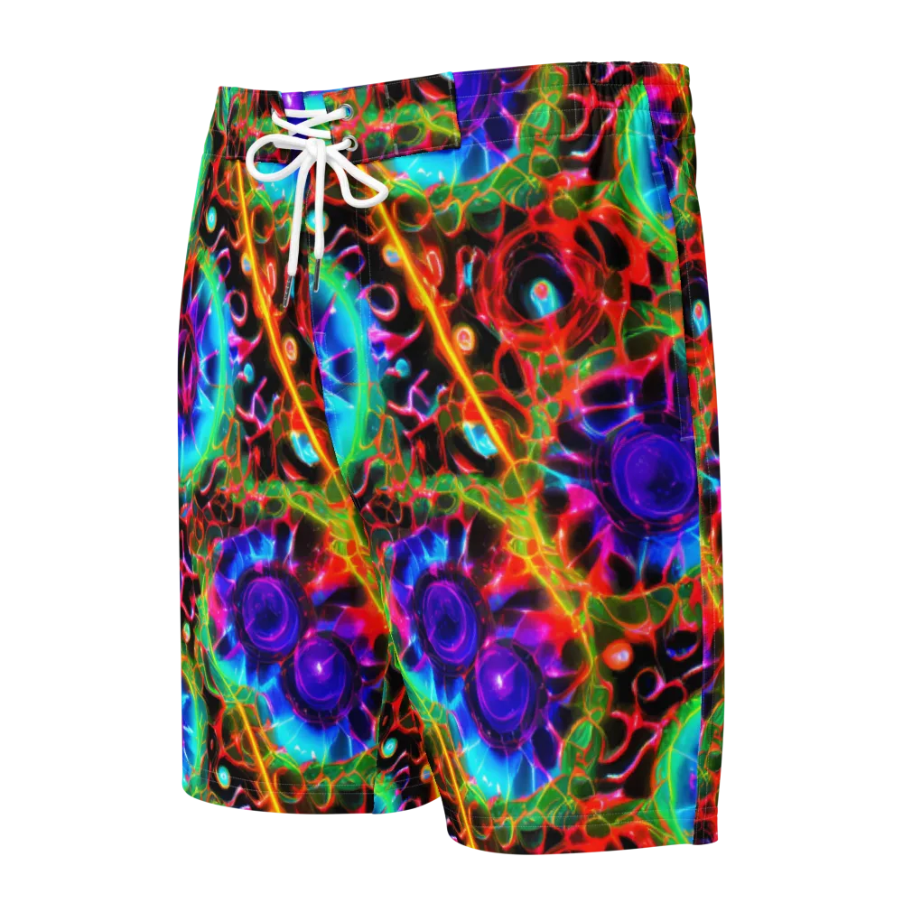 Neon Bloomstorm on Men's Board Shorts — Front