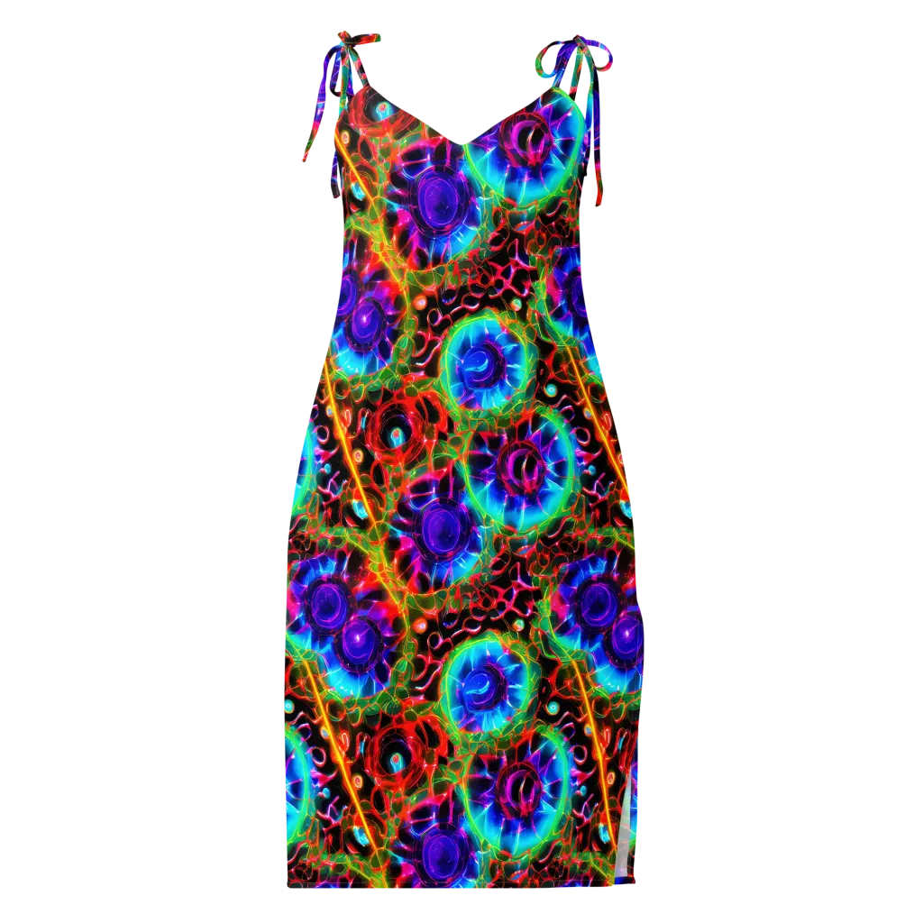 Neon Bloomstorm on Slip Dress — Front