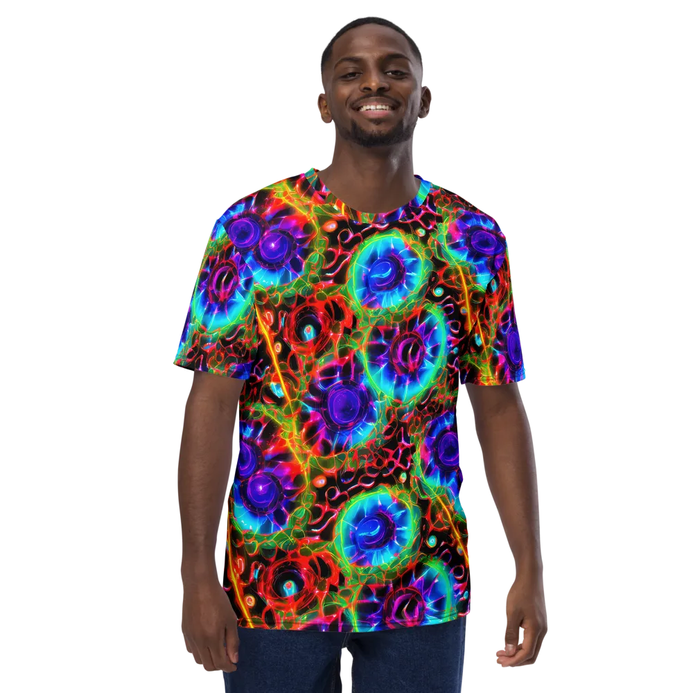 Neon Bloomstorm on Men's Crew Neck T-Shirt — Front