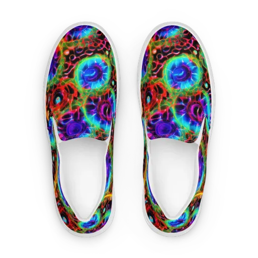 Neon Bloomstorm on a Women's Slip-On Canvas Shoes