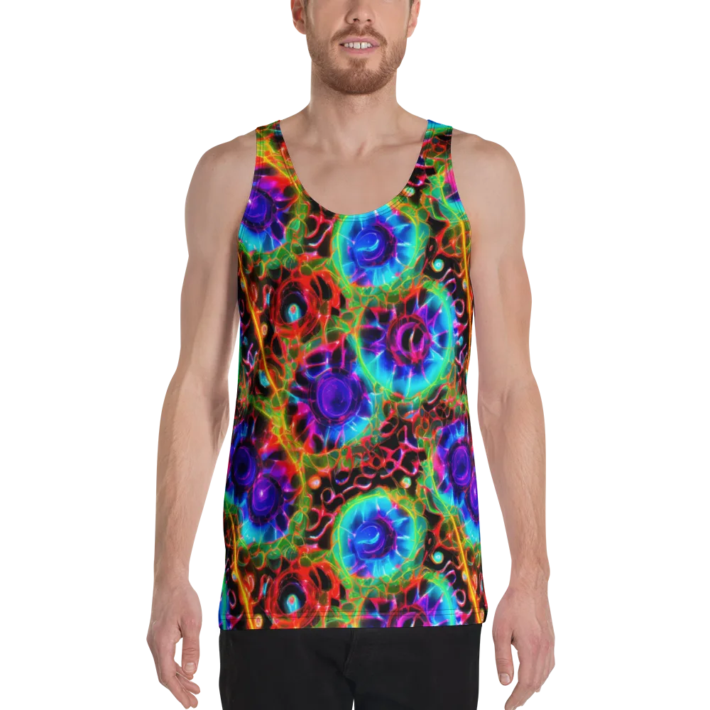 Neon Bloomstorm on Men's Tank Top — Front