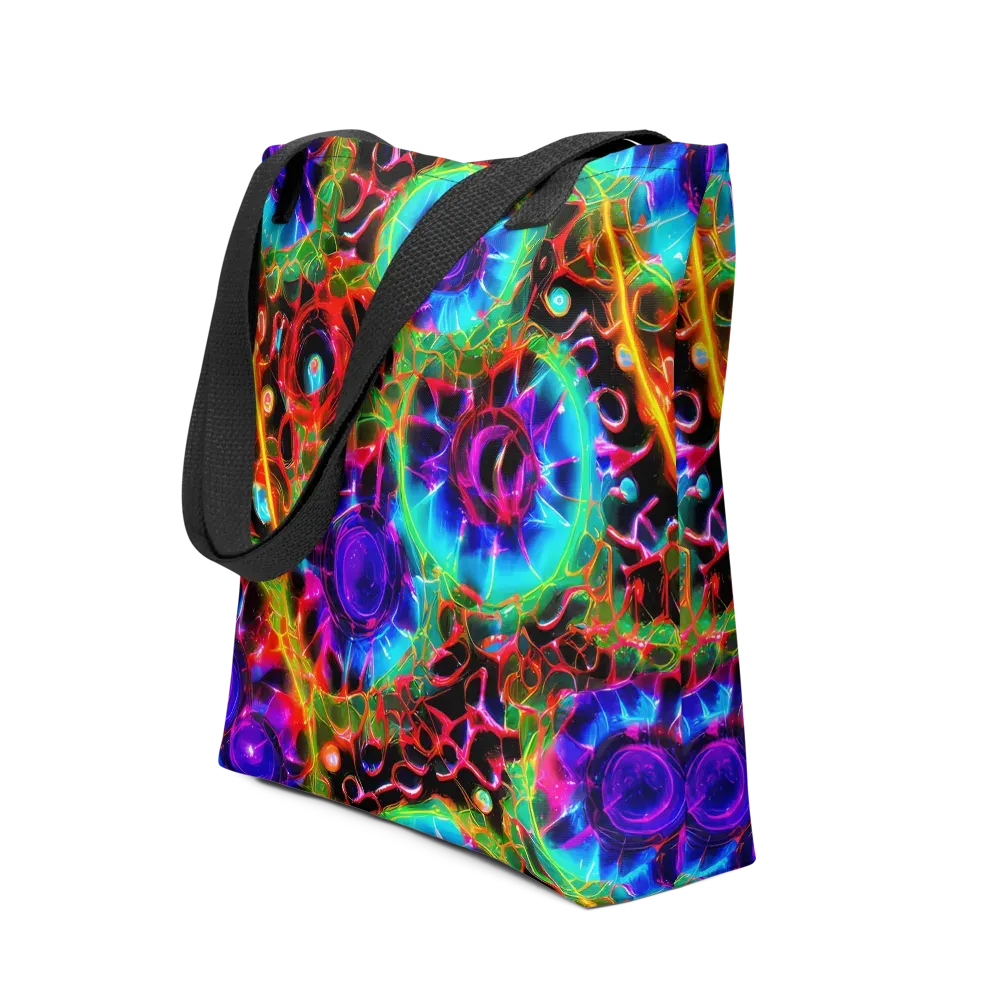 Neon Bloomstorm on Tote Bag — Front