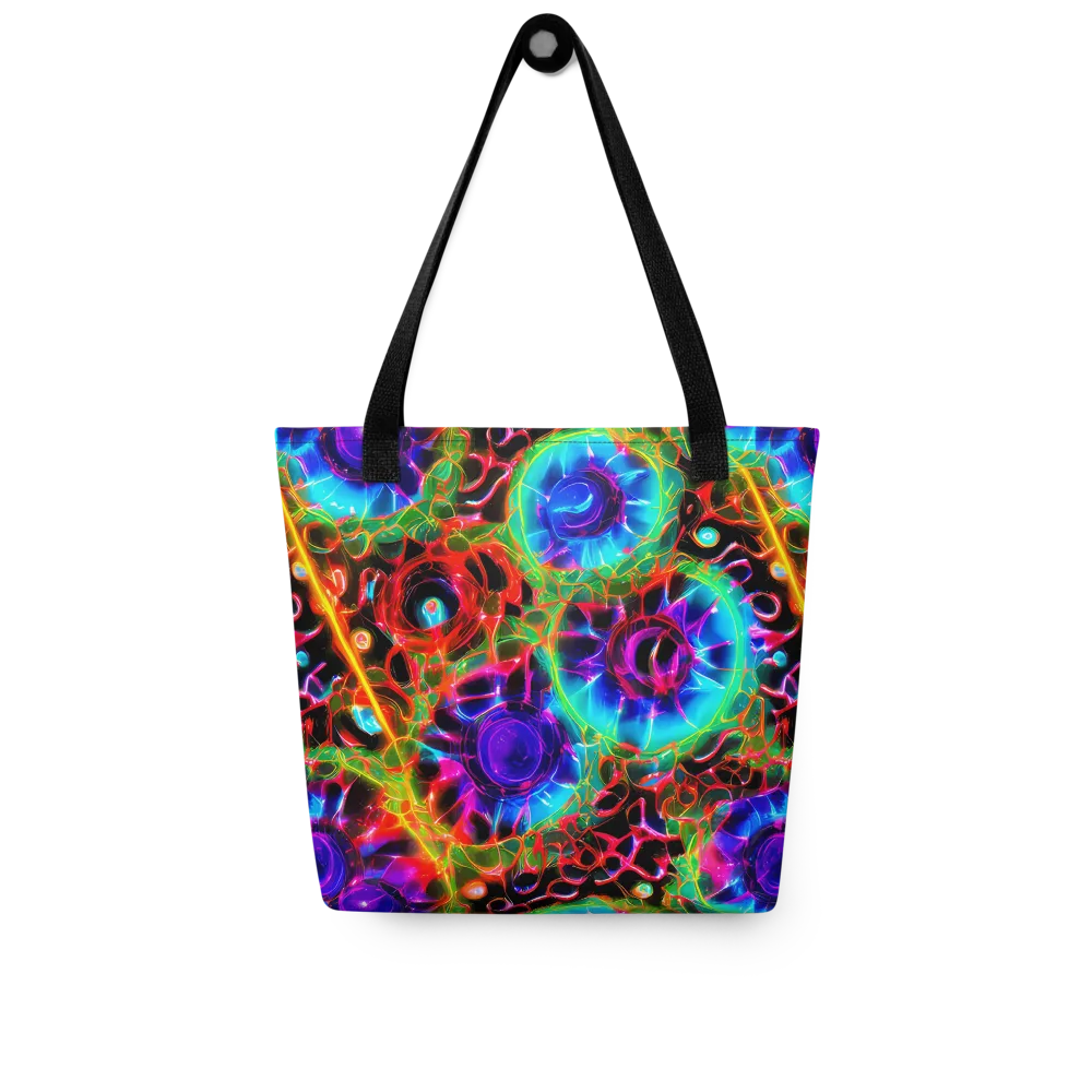 Neon Bloomstorm on Tote Bag — Front