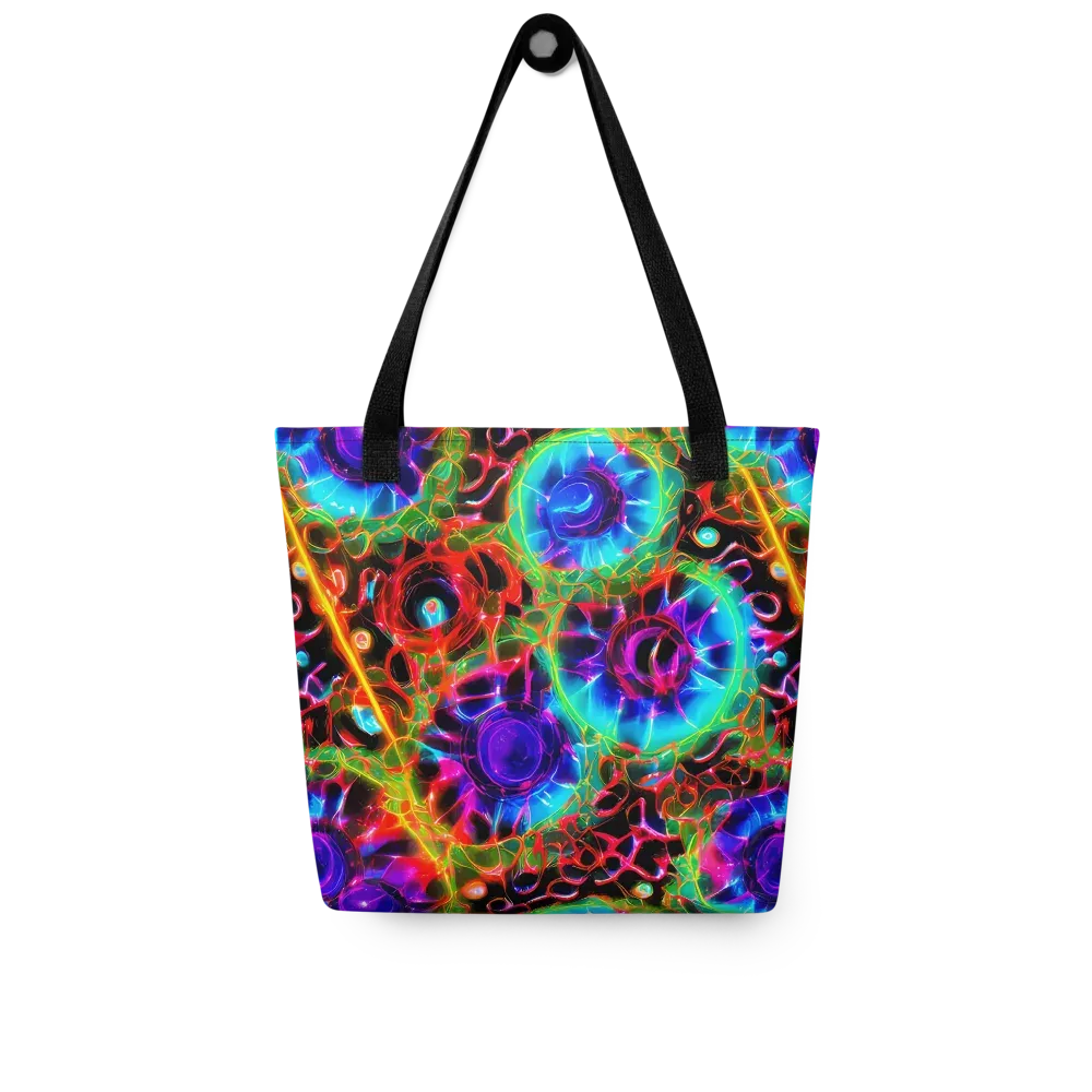 Neon Bloomstorm on Tote Bag — Front