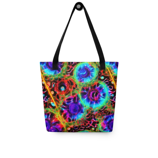 Neon Bloomstorm on a Tote Bag
