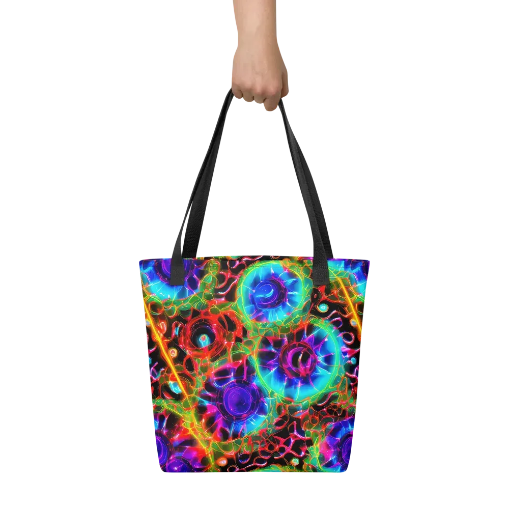 Neon Bloomstorm on Tote Bag — Front