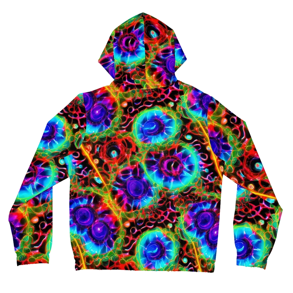 Neon Bloomstorm on Women's Full-Zip Hoodie — Back