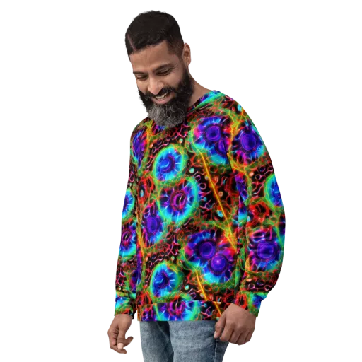 Neon Bloomstorm on a Sweatshirt