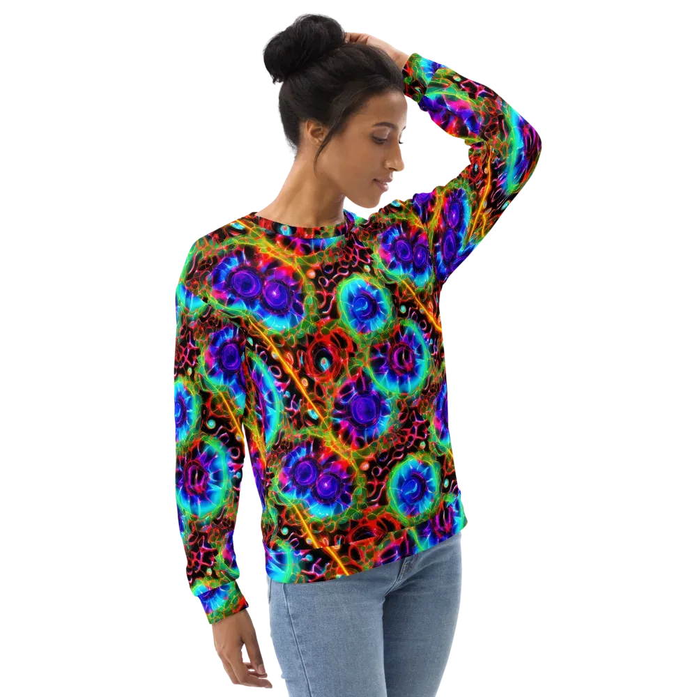 Neon Bloomstorm on Sweatshirt — Right Front