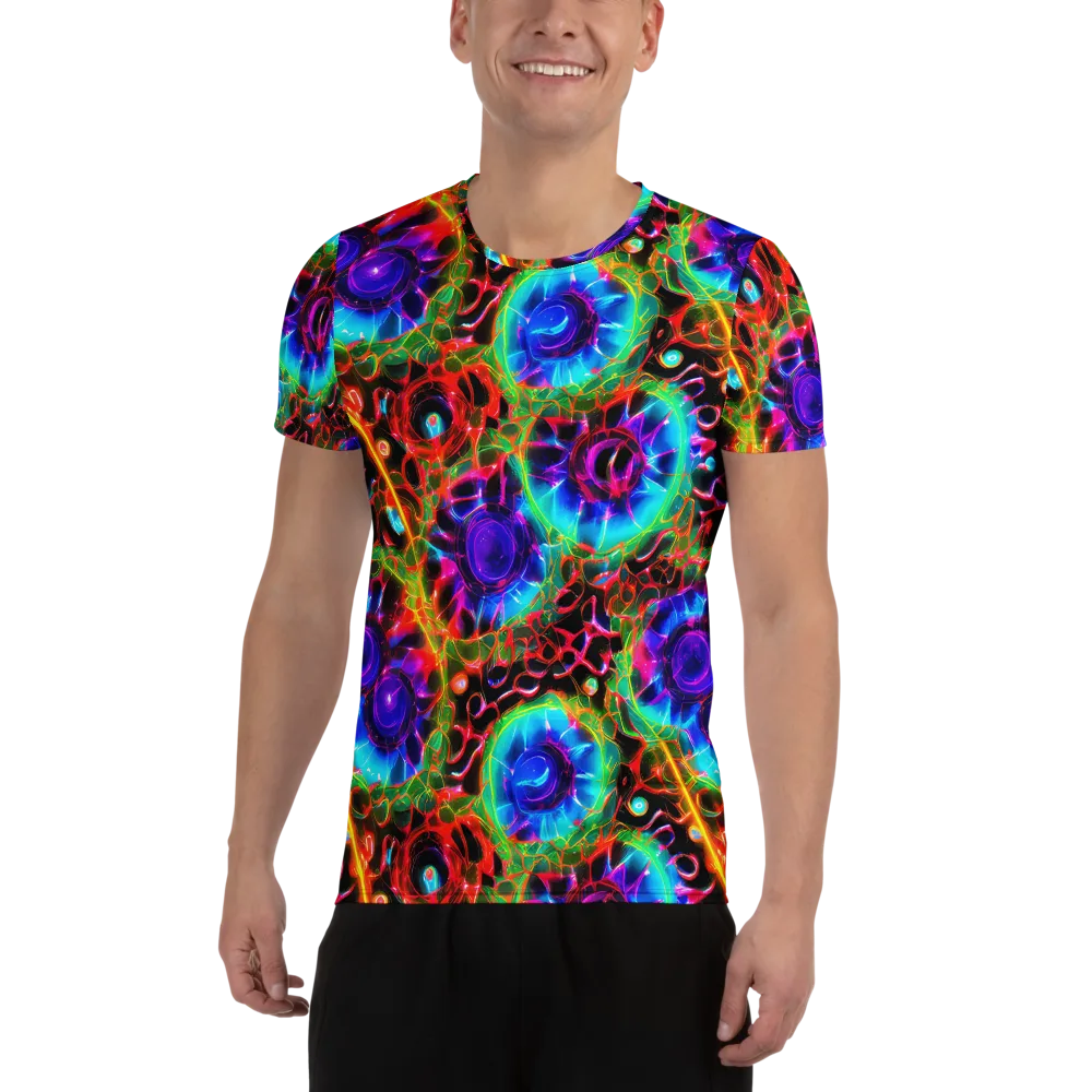 Neon Bloomstorm on Men's Athletic T-Shirt — Front