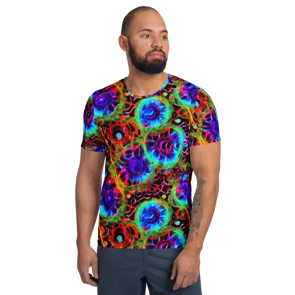 Neon Bloomstorm on Men's Athletic T-Shirt — Front