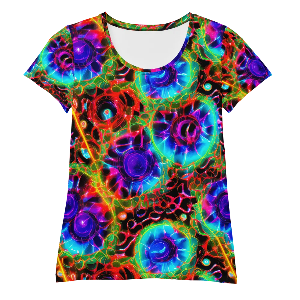 Neon Bloomstorm on Women's Athletic T-Shirt — Front