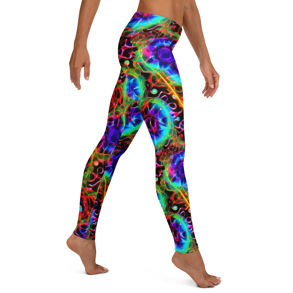 Neon Bloomstorm on Leggings — Right