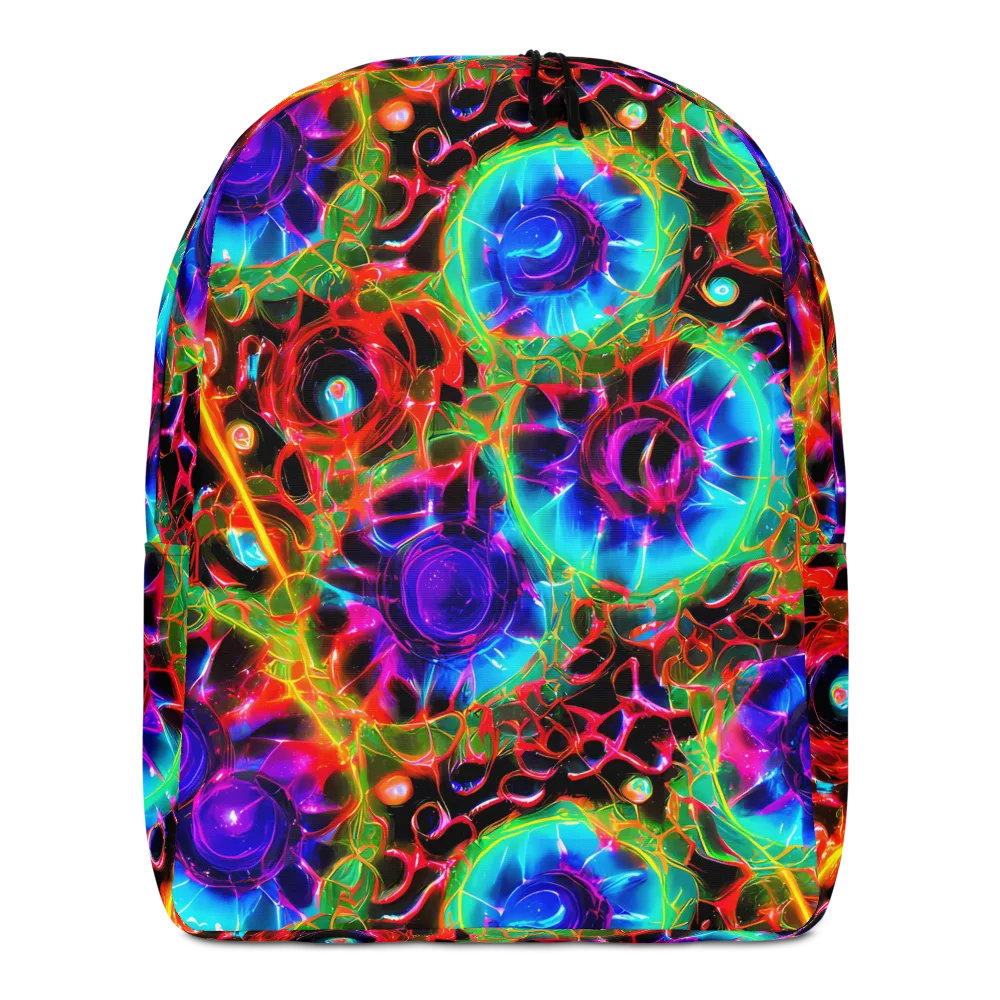 Neon Bloomstorm on Minimalist Backpack — Front