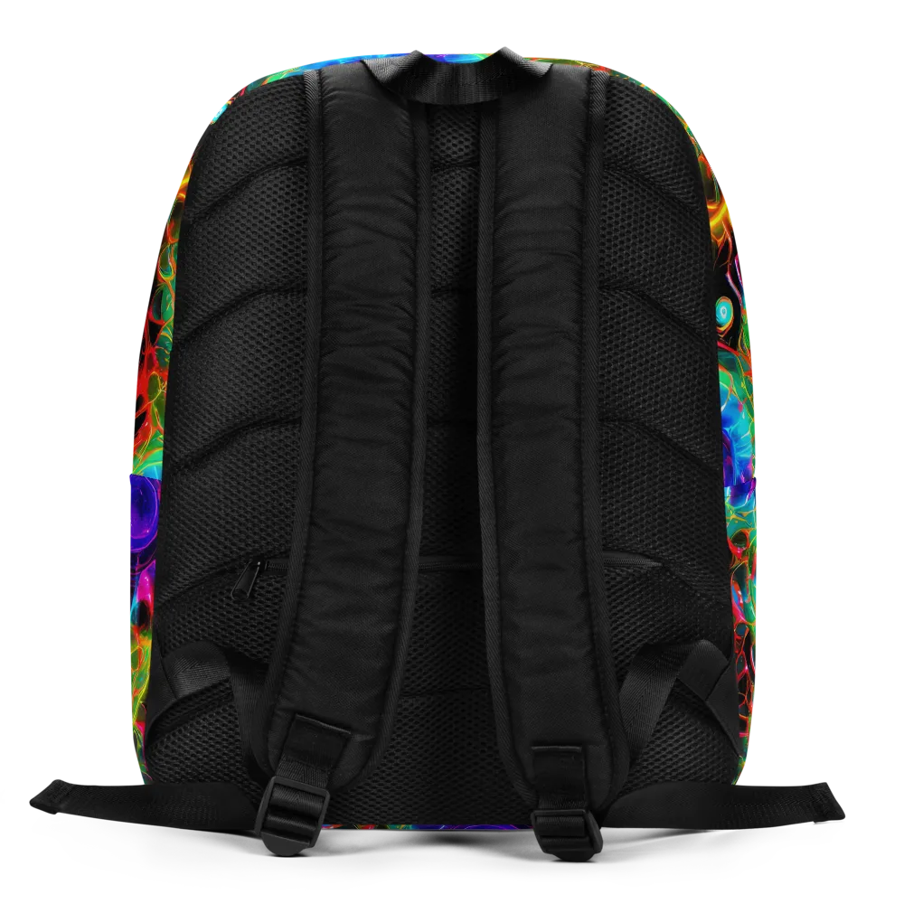Neon Bloomstorm on Minimalist Backpack — Back