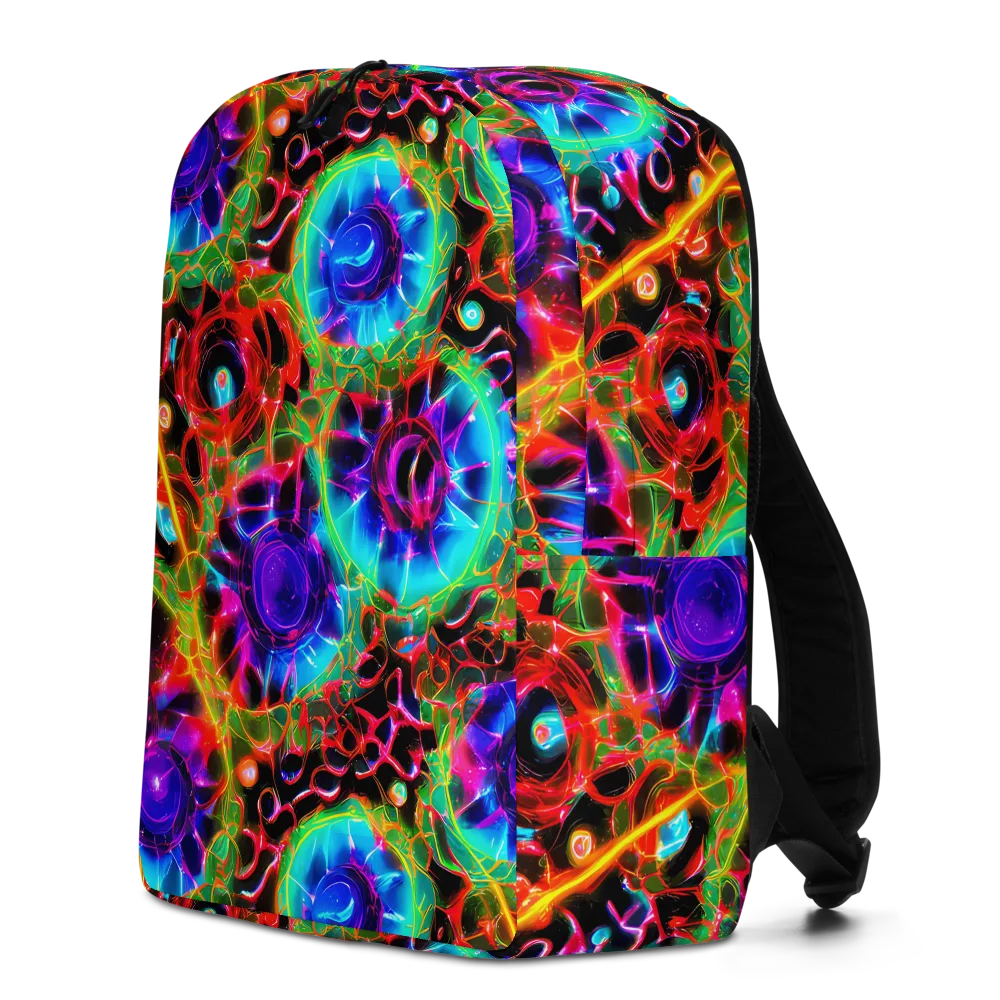 Neon Bloomstorm on Minimalist Backpack — Left
