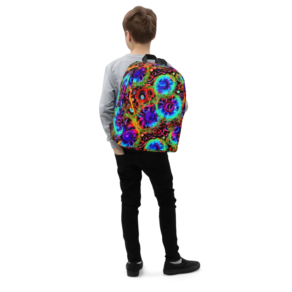 Neon Bloomstorm on Minimalist Backpack — Right Front