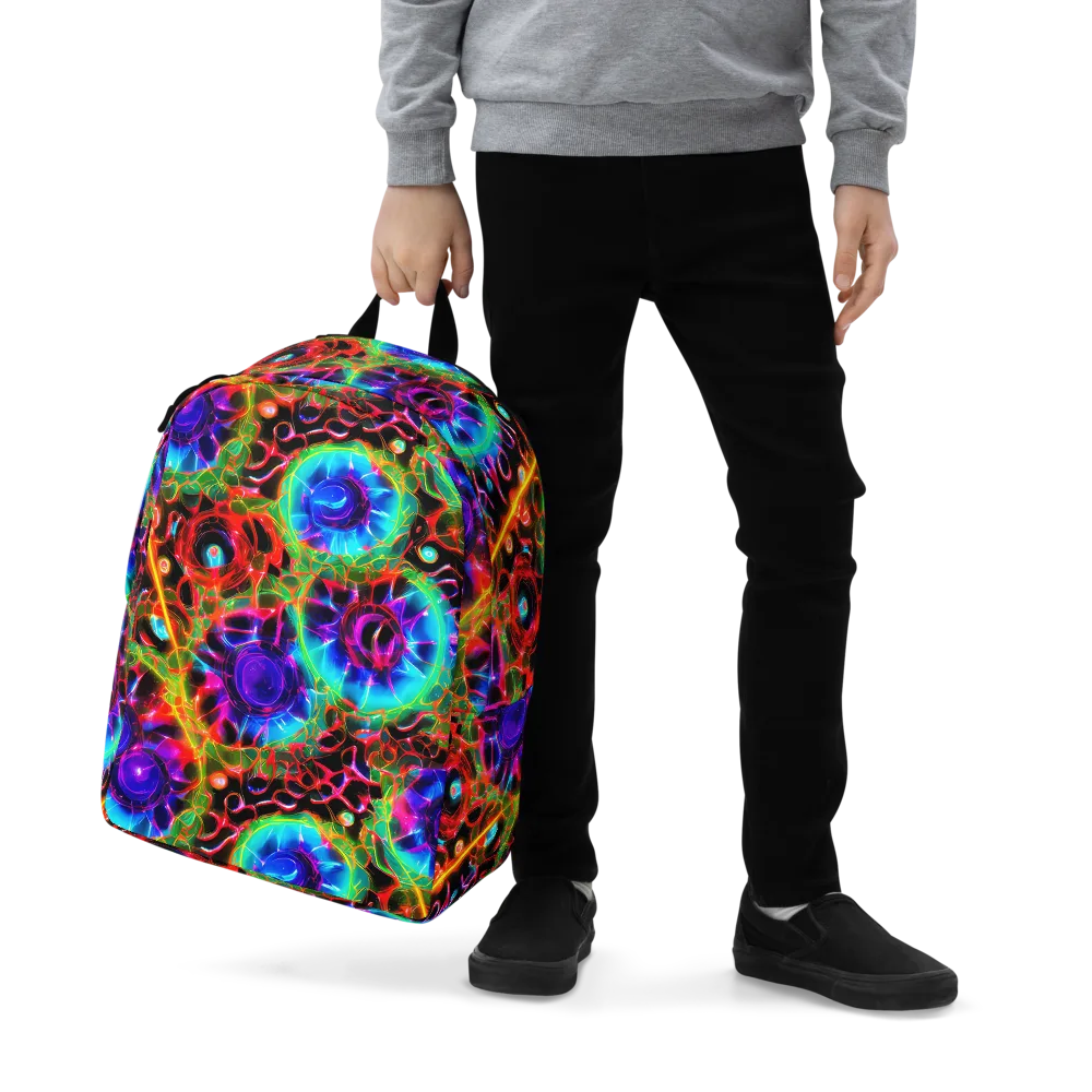 Neon Bloomstorm on Minimalist Backpack — Zoomed-in